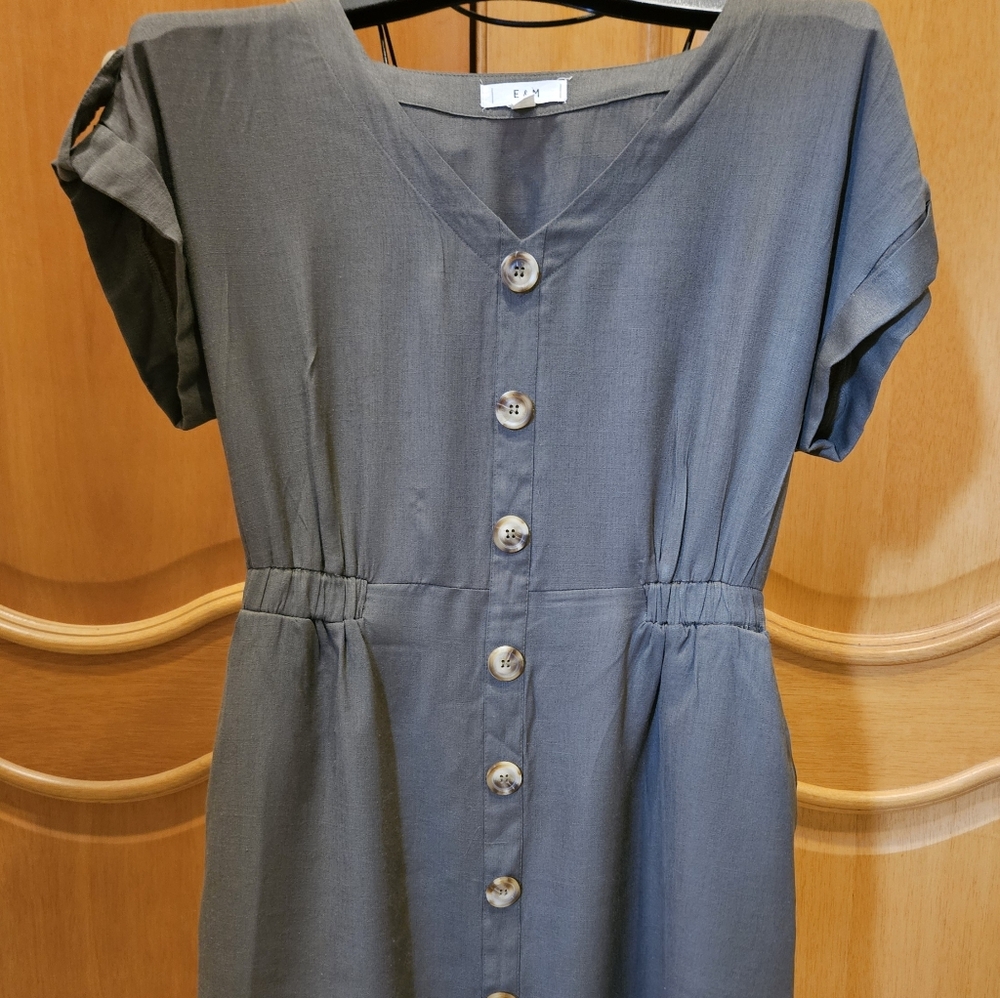 Olive green Button-Down Dress